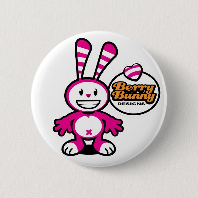 Berry Bunny Smile Button (Front)