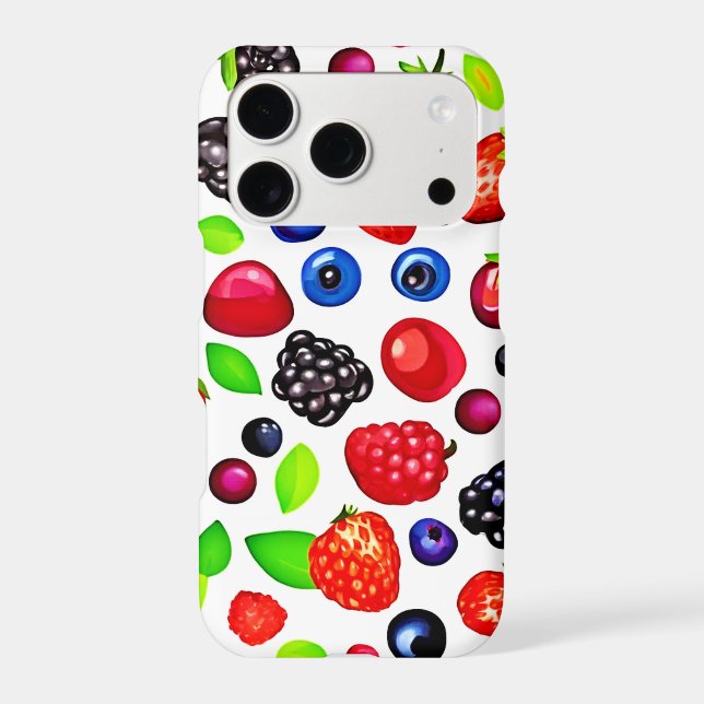 Berry Burst: Fruity Pattern Iphone Case (Back)