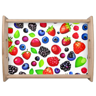 Berry Burst: Fruity Pattern Serving Tray