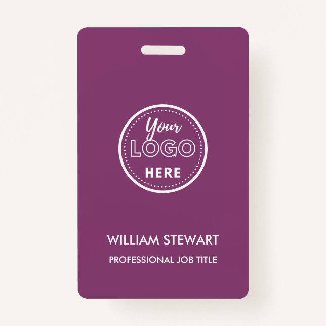 Berry Business Logo Company Employee Modern Staff Badge (Front)