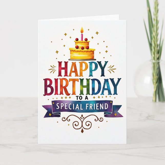 Berry Cake Birthday Card (Front)