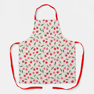 Berry Cherry Retro Red and Pink Kitchen Apron