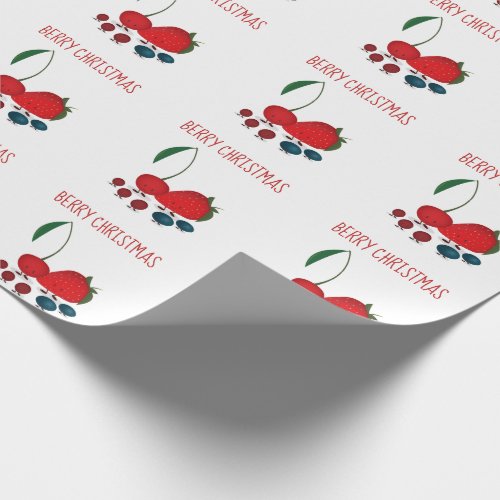 Berry Christmas Cartoon Characters Wrapping Paper