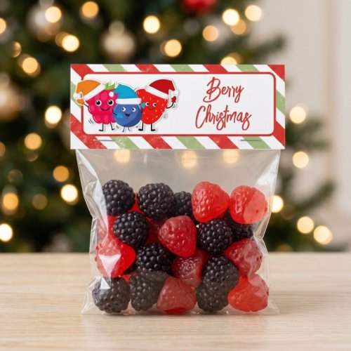 Berry Christmas Holiday Treat Bag Topper Card