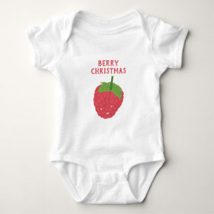 Berry Christmas Raspberry Fruit Design Baby Bodysuit