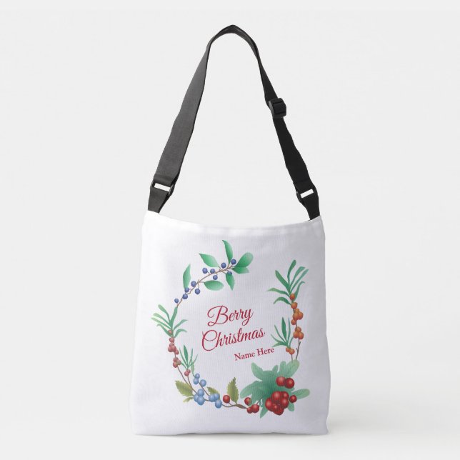 Berry Christmas Wreath Crossbody Bag (Front)
