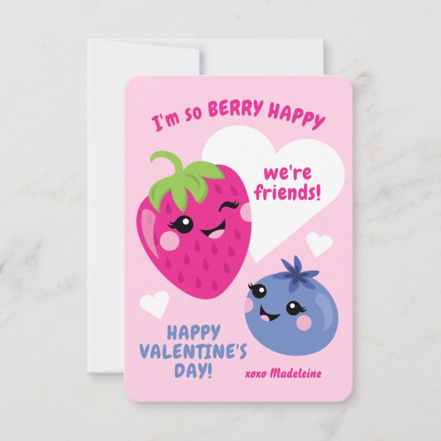 Berry Classroom Valentine Cards for Kids (Front)
