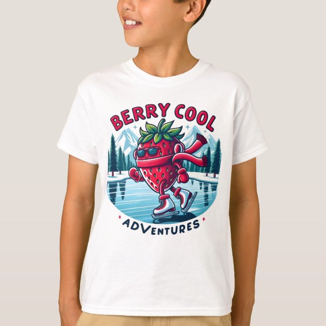  Berry Cool Adventures Strawberry Ice Skating T-Shirt (Front)