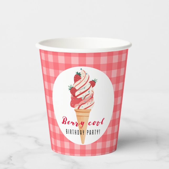 Berry Cool Birthday Paper Cups (Front)