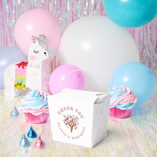 Berry Cool Happy Birthday Ice Cream Party Favor Boxes (Party)