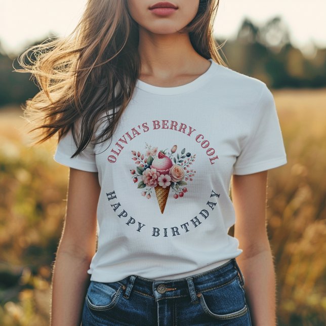 Berry Cool Happy Birthday Ice Cream Party Tri-Blend Shirt (Creator Uploaded)