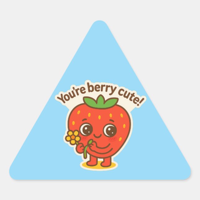 Berry cute Button Triangle Sticker (Front)