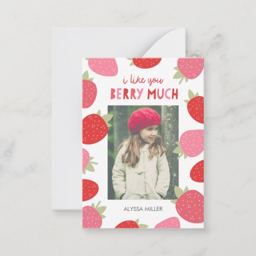 Berry Cute Classroom Valentine Note Card