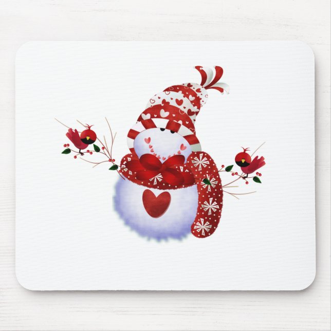 Berry Cute Snowman Mouse Pad (Front)