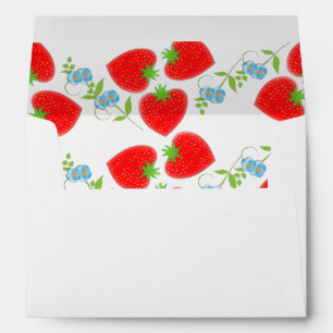 Berry Cute Strawberry Fruit And Flowers Envelope