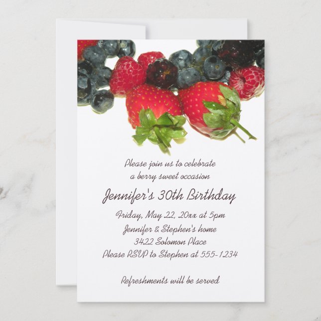 Berry Delight Birthday Invitation (Front)