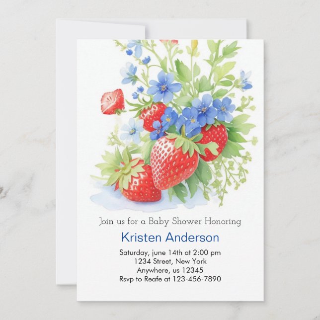 Berry Dreams Wildflower Streams Boy Baby Shower Invitation (Front)