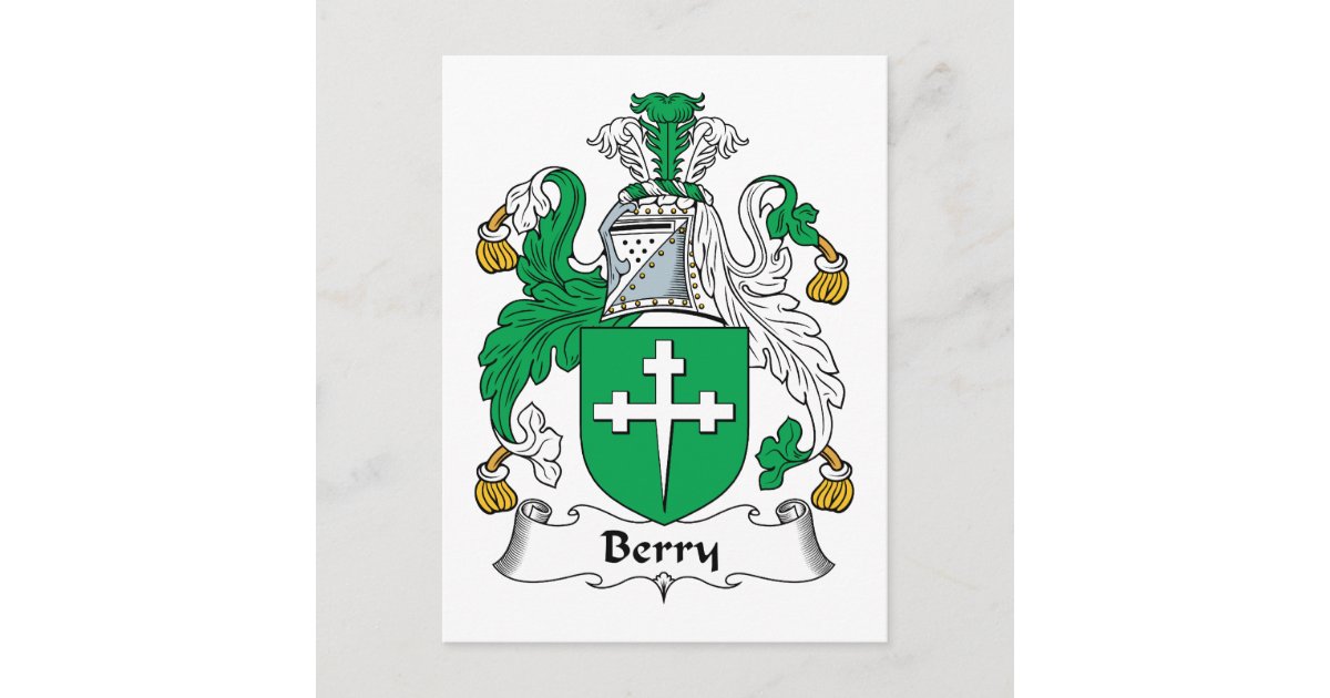 Berry Family Crest Postcard Zazzle