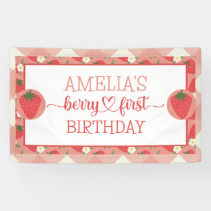 Berry First 1st Birthday Banner