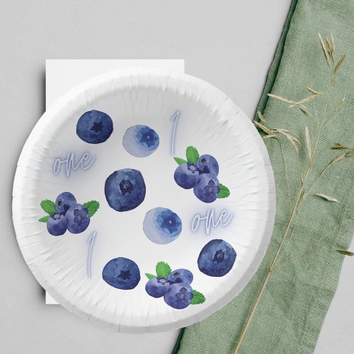 Berry First  1st Birthday  Blueberry  Pattern Paper Bowls