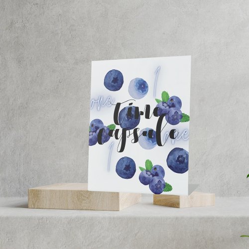 Berry First 1st Birthday  Blueberry Time Capsule Pedestal Sign
