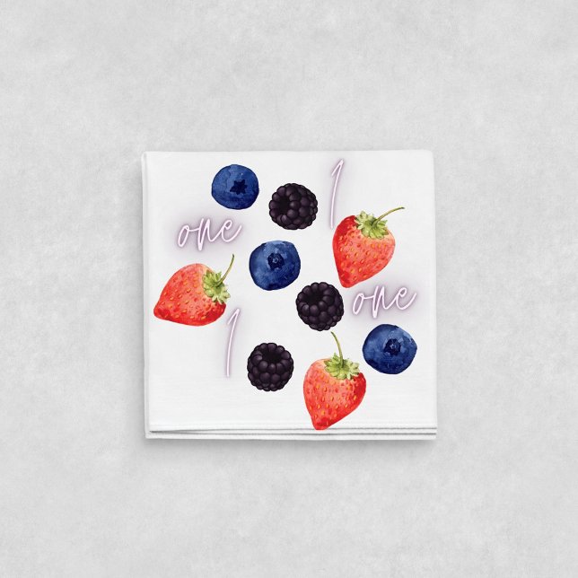 Berry First | 1st Birthday | Mixed Berry | Pattern Napkins (Creator Uploaded)