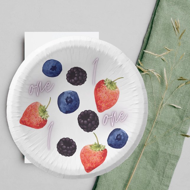 Berry First | 1st Birthday | Mixed Berry | Pattern Paper Bowls (Creator Uploaded)