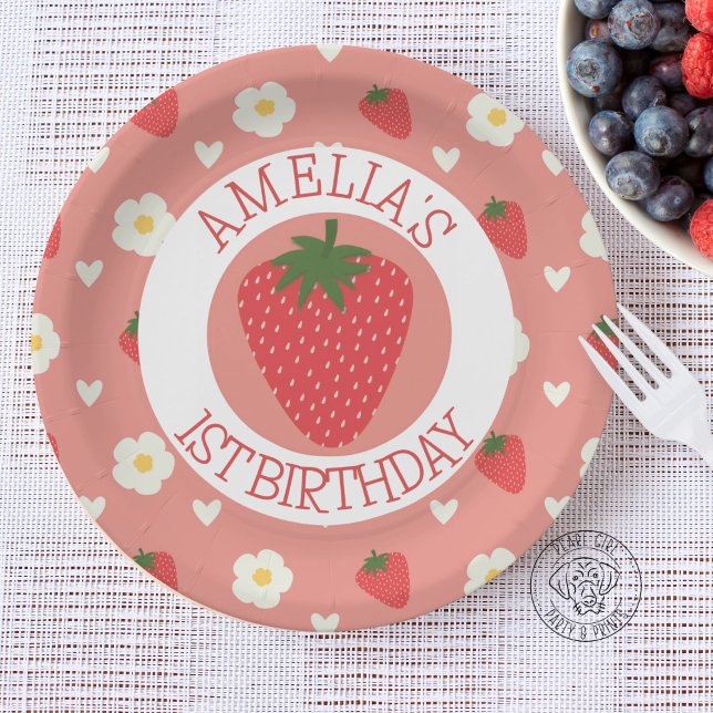 Berry First 1st Birthday Paper Plates (Creator Uploaded)