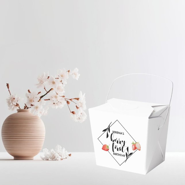 Berry First | 1st Birthday | Strawberry | Modern Favor Boxes (Creator Uploaded)