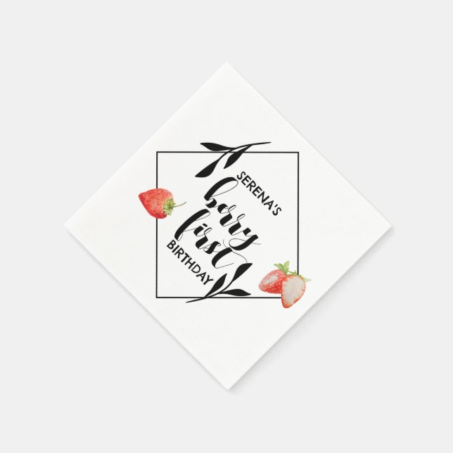 Berry First | 1st Birthday | Strawberry | Modern Napkins (Corner)