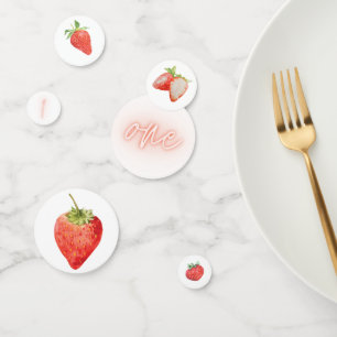 Berry First 1st Birthday Strawberry Party Confetti