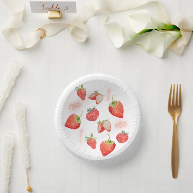 Berry First | 1st Birthday | Strawberry | Pattern Paper Bowls (Wedding)