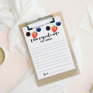 Berry First 1st Birthday Time Capsule Notes