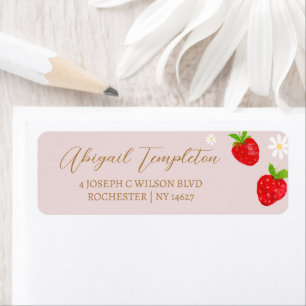 Berry First 1st Strawberry Birthday Address Label