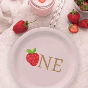 Berry First 1st Strawberry Birthday Paper Plates