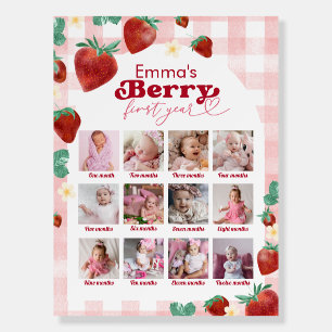 Berry First Birthday 12 Months Baby Photo Foam Board