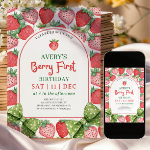 Berry First Birthday 1st Berry Birthday Invitation