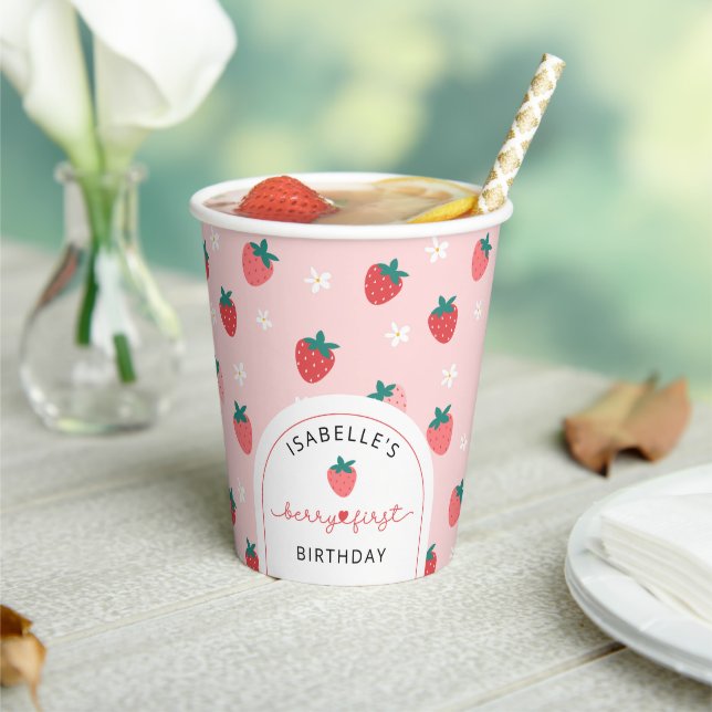 Berry First Birthday 1st Birthday Girl Paper Cups (Insitu)