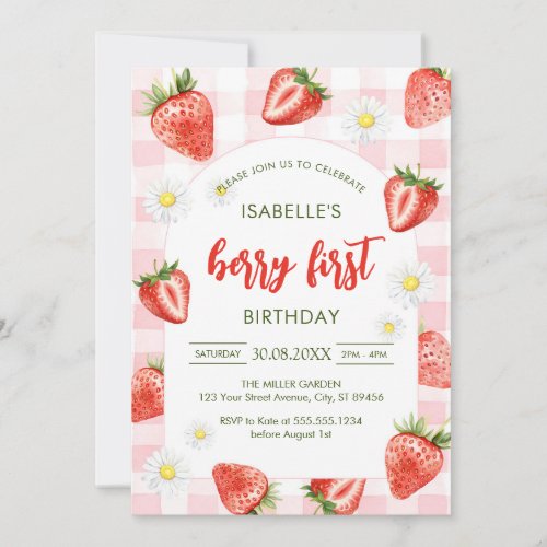 Berry First Birthday 1st Birthday Invitation