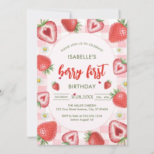 Berry First Birthday 1st Birthday Invitation