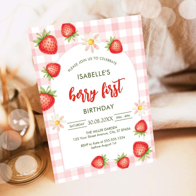 Berry First Birthday 1st Birthday Invitation (Creator Uploaded)