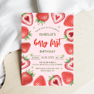 Berry First Birthday 1st Birthday Invitation