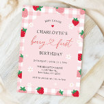 Berry First Birthday 1st Birthday Invitation<br><div class="desc">Berry First Birthday Invitation for a Berry 1st Birthday Party. Easily personalize this invitation with your details.</div>