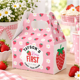 Berry First Birthday 1st Birthday Strawberry Favor Boxes