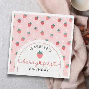 Berry First Birthday 1st Birthday Strawberry Party Napkins