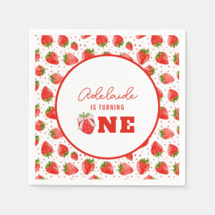 Berry First Birthday 1st Birthday Strawberry Party Napkins