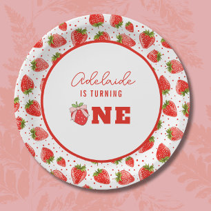 Berry First Birthday 1st Birthday Strawberry Party Paper Plates