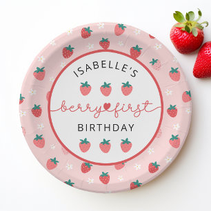 Berry First Birthday 1st Birthday Strawberry Party Paper Plates