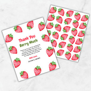 Berry First Birthday 1st Birthday Thank You Card 