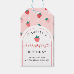 Berry First Birthday 1st Birthday Thank You Favor Gift Tags